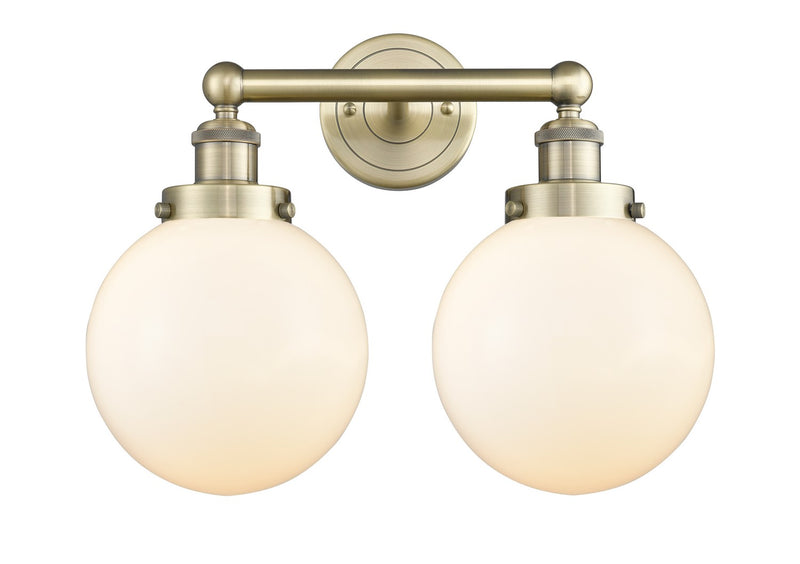 Innovations 616-2W-AB-G201-8 Two Light Bath Vanity, Antique Brass
