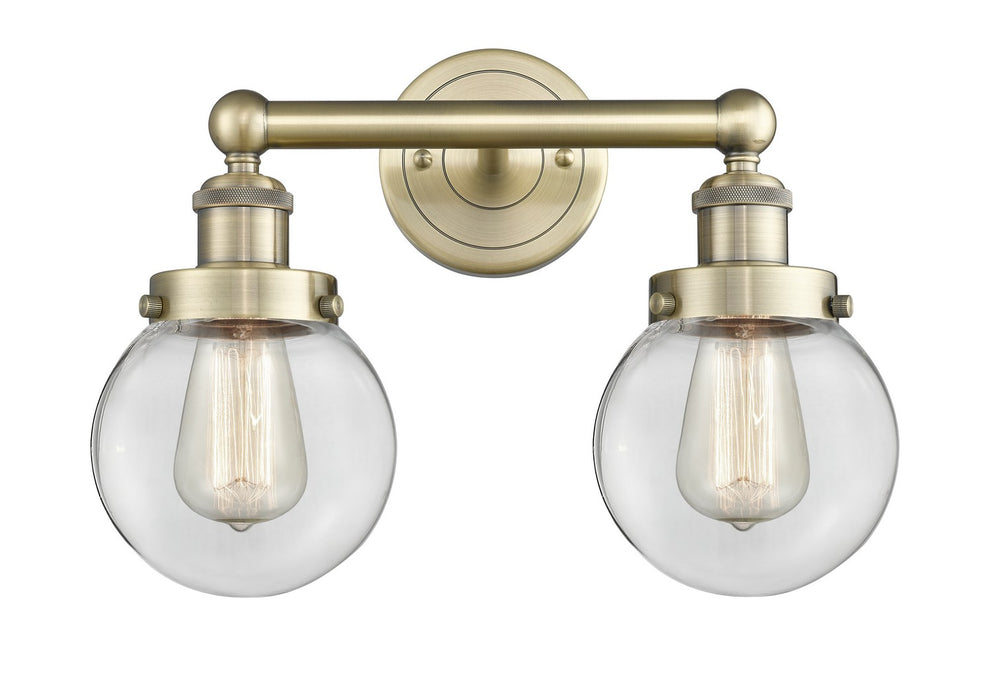 Innovations 616-2W-AB-G202-6 Two Light Bath Vanity, Antique Brass
