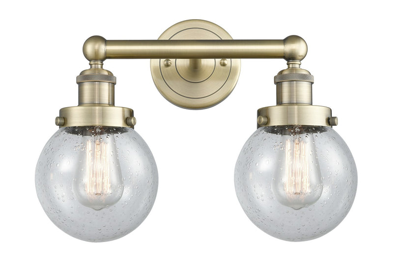 Innovations 616-2W-AB-G204-6 Two Light Bath Vanity, Antique Brass