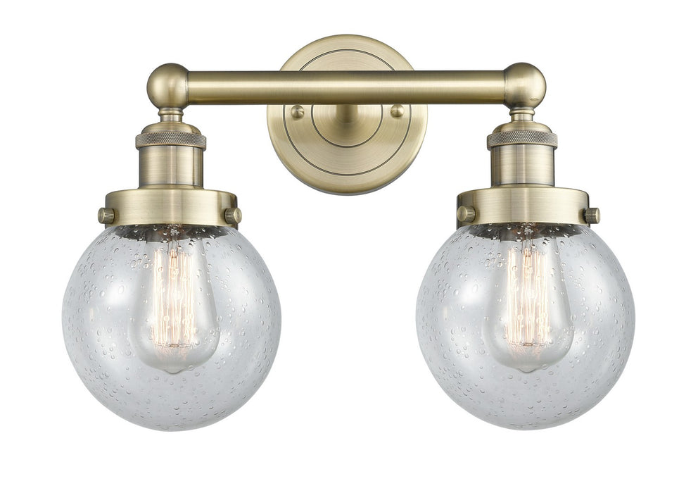 Innovations 616-2W-AB-G204-6 Two Light Bath Vanity, Antique Brass
