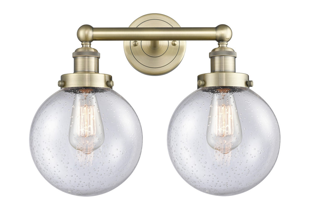 Innovations 616-2W-AB-G204-8 Two Light Bath Vanity, Antique Brass