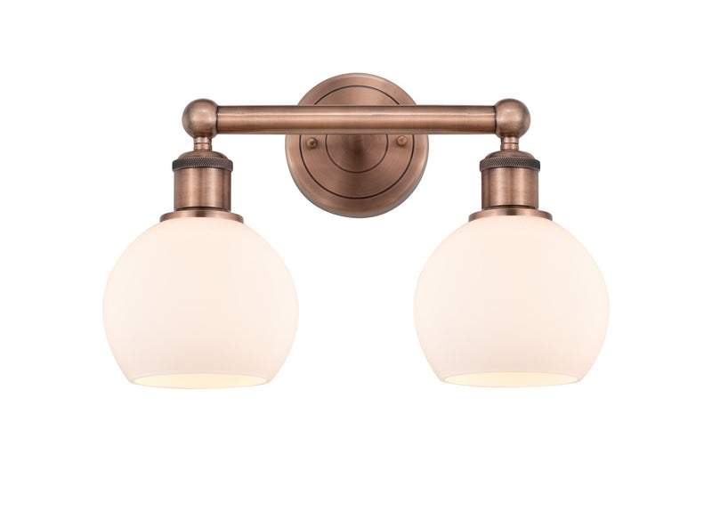 Innovations 616-2W-AC-G121-6 Two Light Bath Vanity, Antique Copper