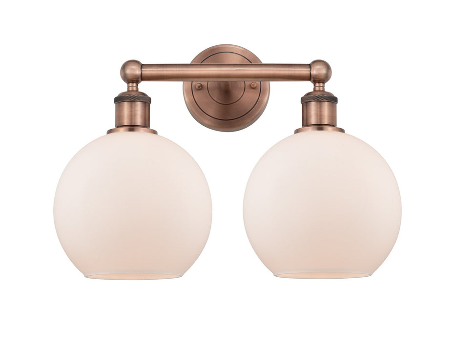 Innovations 616-2W-AC-G121-8 Two Light Bath Vanity, Antique Copper