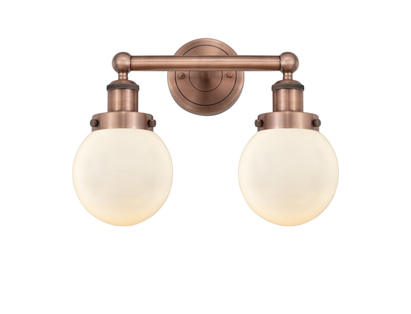 Innovations 616-2W-AC-G201-6 Two Light Bath Vanity, Antique Copper