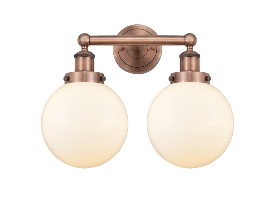 Innovations 616-2W-AC-G201-8 Two Light Bath Vanity, Antique Copper
