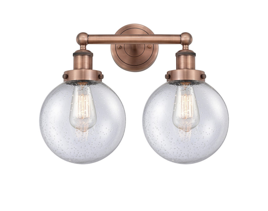 Innovations 616-2W-AC-G204-8 Two Light Bath Vanity, Antique Copper