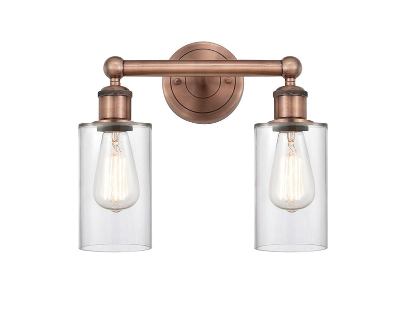 Innovations 616-2W-AC-G802 Two Light Bath Vanity, Antique Copper