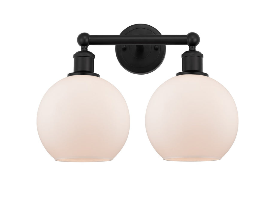 Innovations 616-2W-BK-G121-8 Two Light Bath Vanity, Matte Black