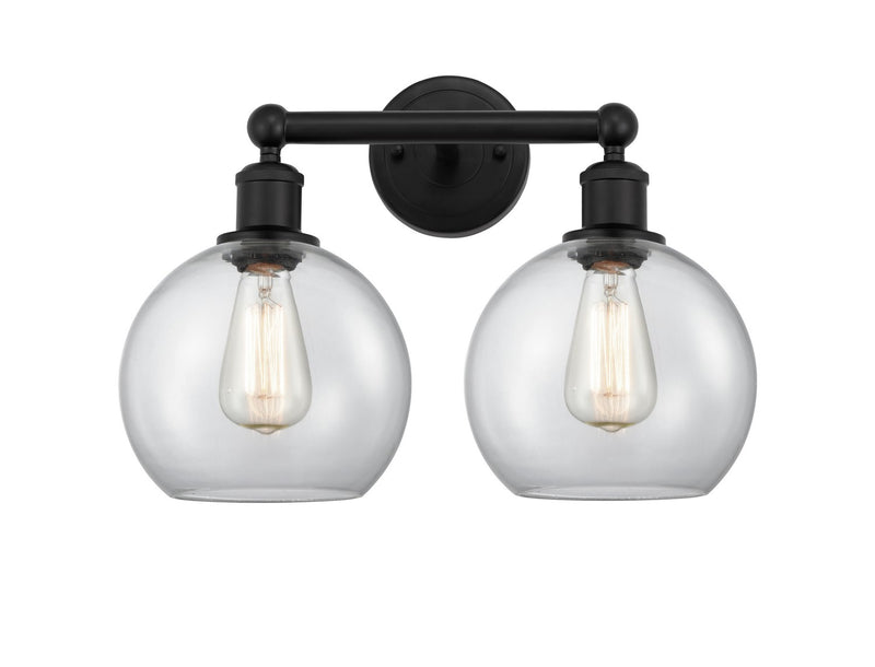 Innovations 616-2W-BK-G122-8 Two Light Bath Vanity, Matte Black