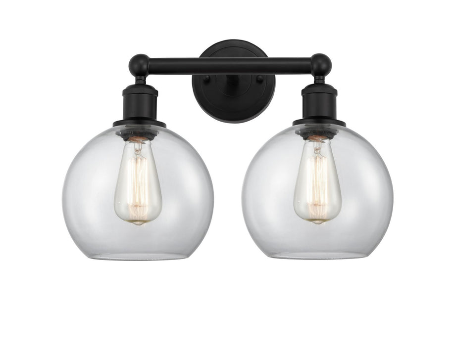 Innovations 616-2W-BK-G122-8 Two Light Bath Vanity, Matte Black