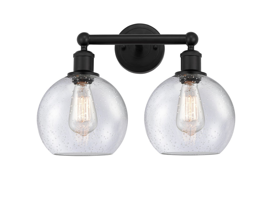 Innovations 616-2W-BK-G124-8 Two Light Bath Vanity, Matte Black