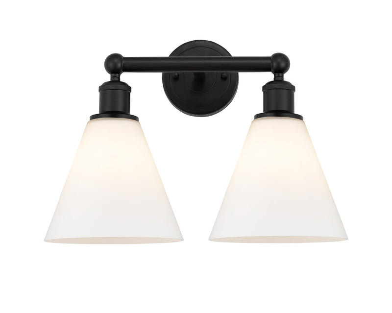 Innovations 616-2W-BK-GBC-81 Two Light Bath Vanity, Matte Black