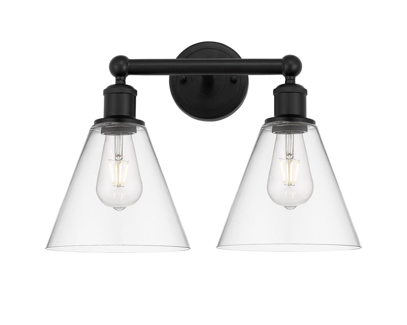 Innovations 616-2W-BK-GBC-82 Two Light Bath Vanity, Matte Black