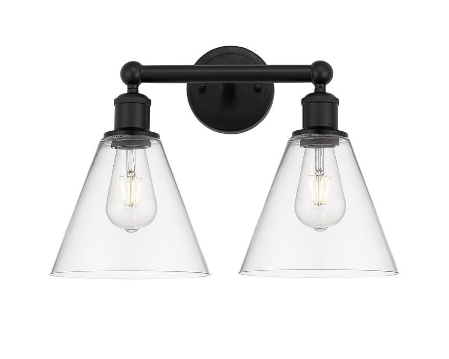 Innovations 616-2W-BK-GBC-82 Two Light Bath Vanity, Matte Black