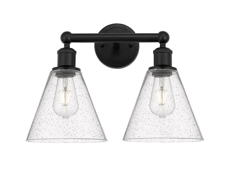 Innovations 616-2W-BK-GBC-84 Two Light Bath Vanity, Matte Black