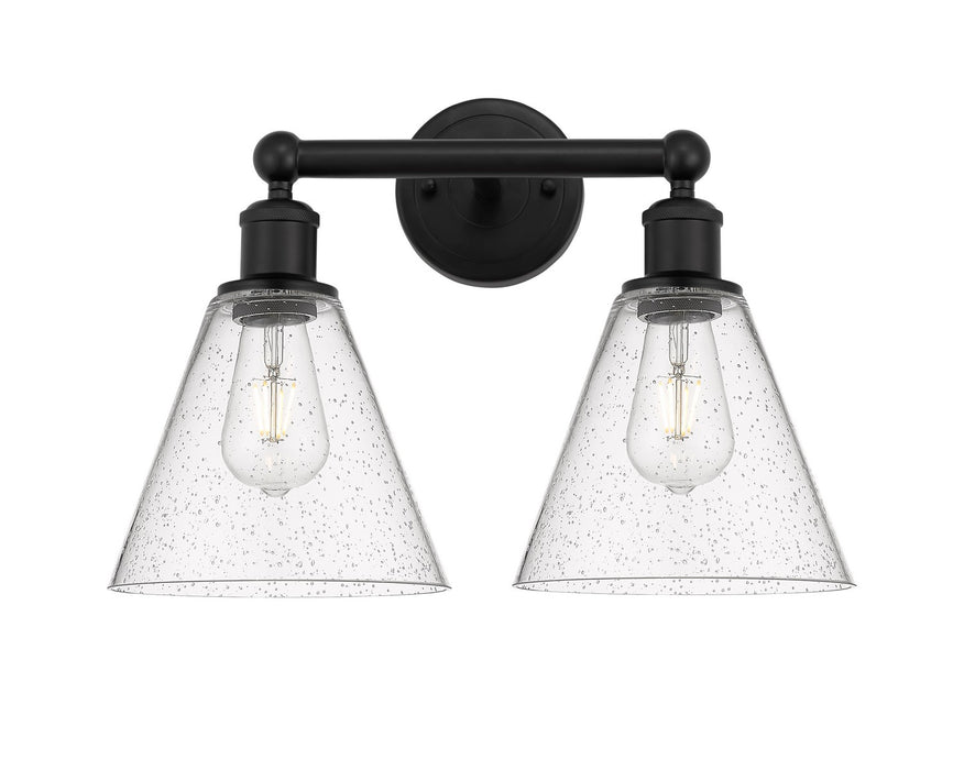 Innovations 616-2W-BK-GBC-84 Two Light Bath Vanity, Matte Black