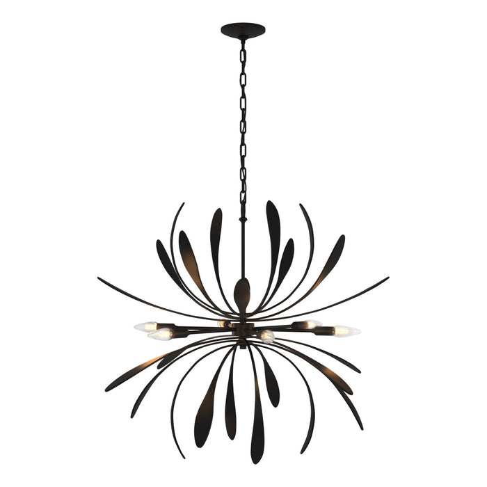 Hubbardton Forge 104350-SKT-10 Six Light Chandelier, Black