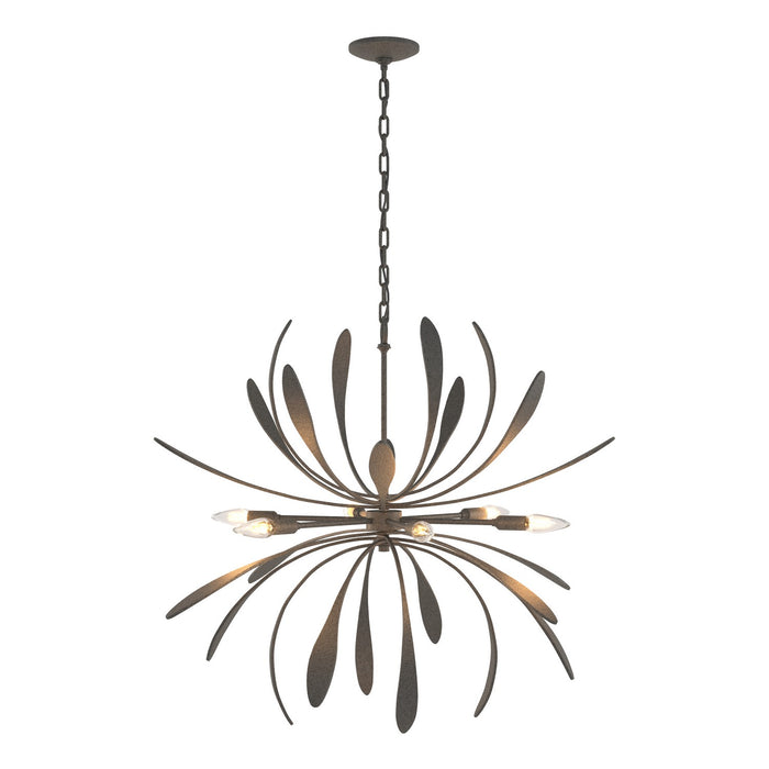 Hubbardton Forge 104350-SKT-20 Six Light Chandelier, Natural Iron