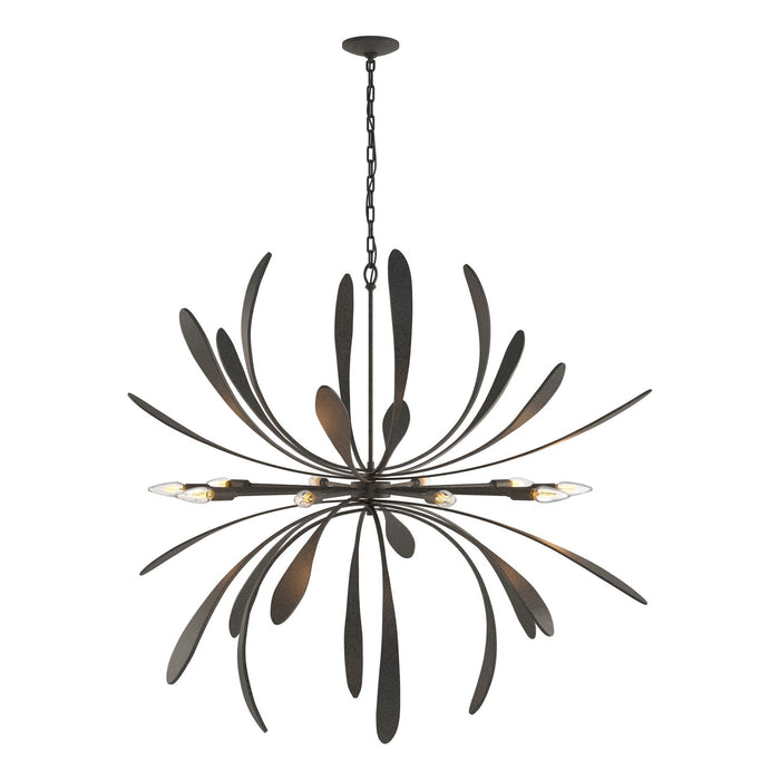 Hubbardton Forge 104355-SKT-20 Ten Light Chandelier, Natural Iron