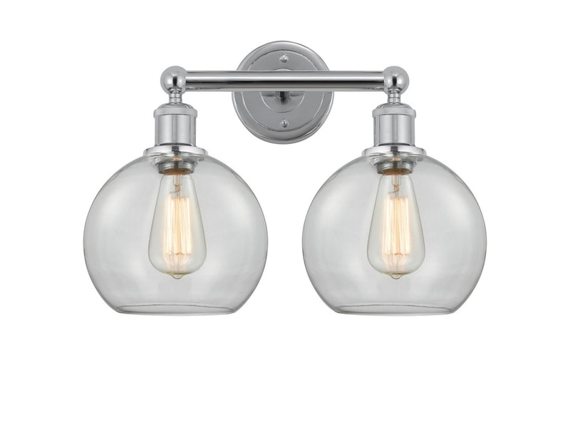 Innovations 616-2W-PC-G122-8 Two Light Bath Vanity, Polished Chrome