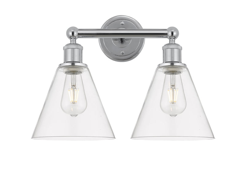 Innovations 616-2W-PC-GBC-82 Two Light Bath Vanity, Polished Chrome