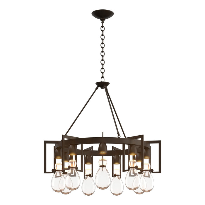 Hubbardton Forge 104360-SKT-05-ZM0572 Nine Light Chandelier, Bronze