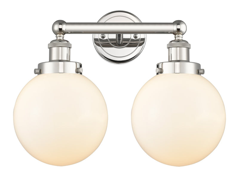 Innovations 616-2W-PN-G201-8 Two Light Bath Vanity, Polished Nickel