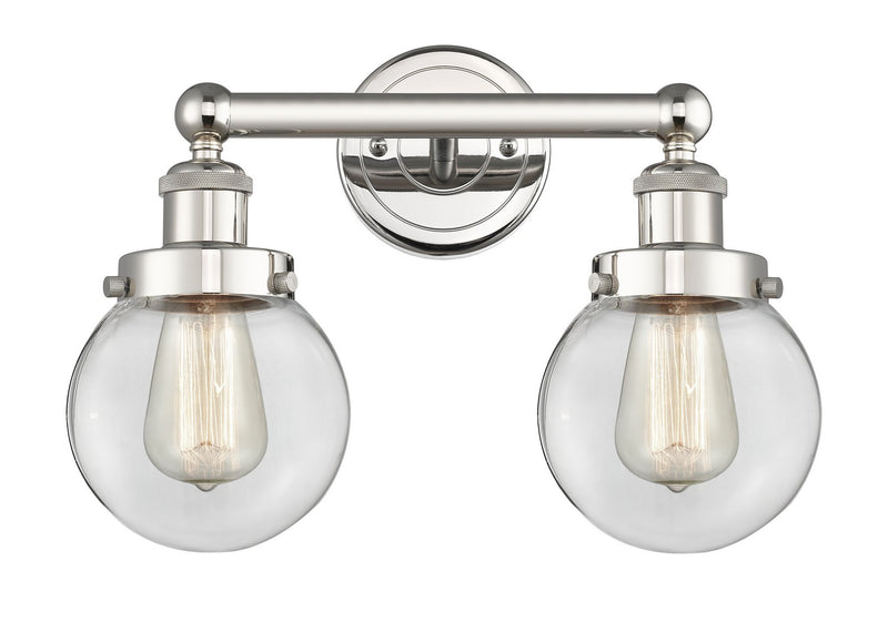 Innovations 616-2W-PN-G202-6 Two Light Bath Vanity, Polished Nickel