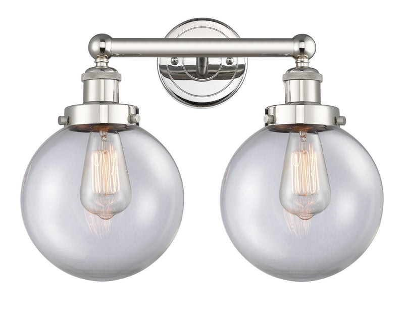 Innovations 616-2W-PN-G202-8 Two Light Bath Vanity, Polished Nickel