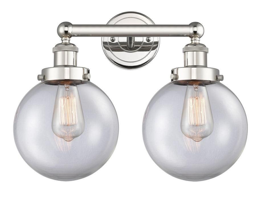 Innovations 616-2W-PN-G202-8 Two Light Bath Vanity, Polished Nickel