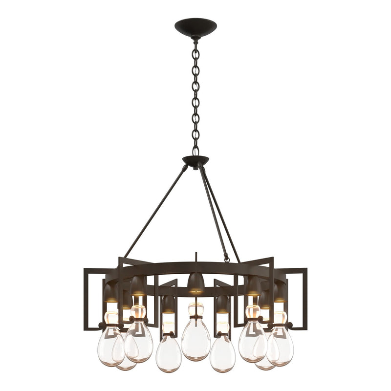Hubbardton Forge 104360-SKT-07-ZM0572 Nine Light Chandelier, Dark Smoke