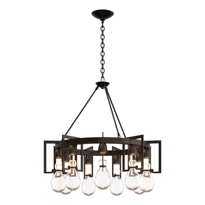 Hubbardton Forge 104360-SKT-14-ZM0572 Nine Light Chandelier, Oil Rubbed Bronze