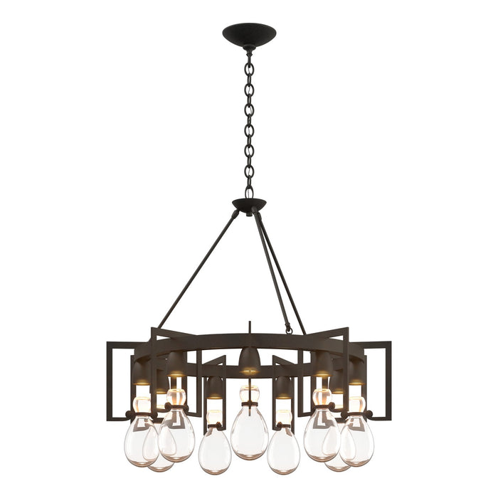 Hubbardton Forge 104360-SKT-20-ZM0572 Nine Light Chandelier, Natural Iron