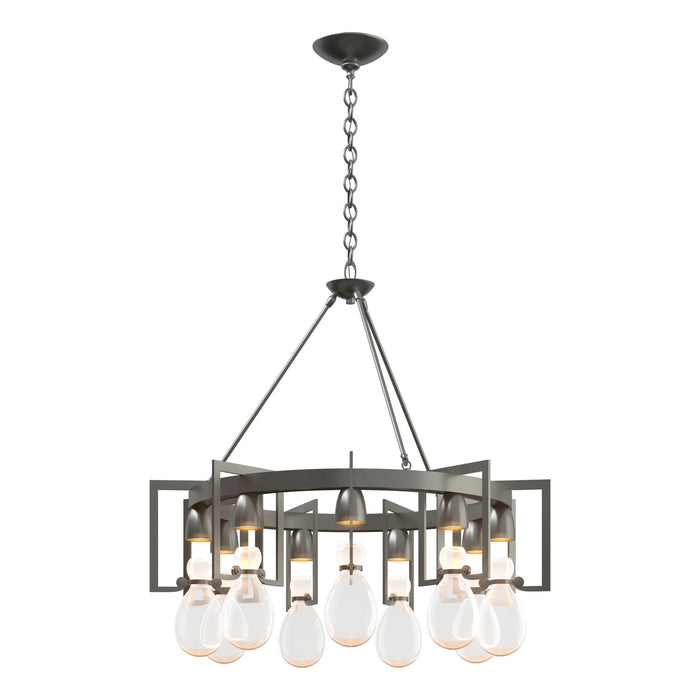 Hubbardton Forge 104360-SKT-82-ZM0572 Nine Light Chandelier, Vintage Platinum