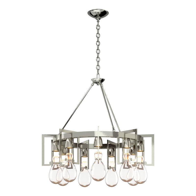Hubbardton Forge 104360-SKT-85-ZM0572 Nine Light Chandelier, Sterling