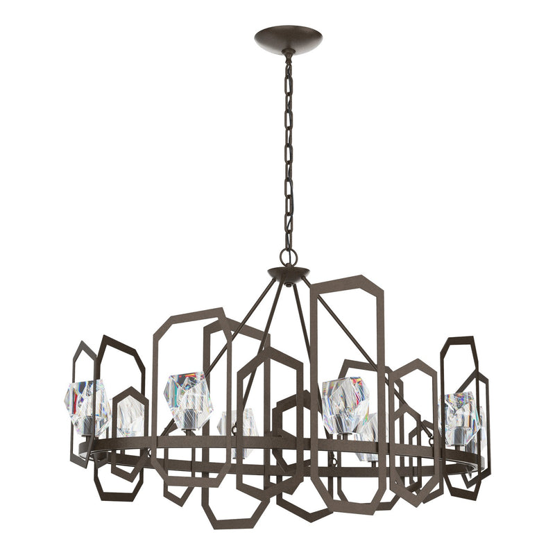 Hubbardton Forge 105020-SKT-05-CR Eight Light Chandelier, Bronze