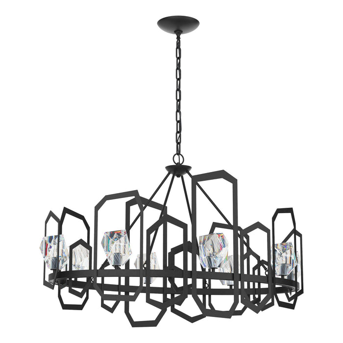 Hubbardton Forge 105020-SKT-10-CR Eight Light Chandelier, Black