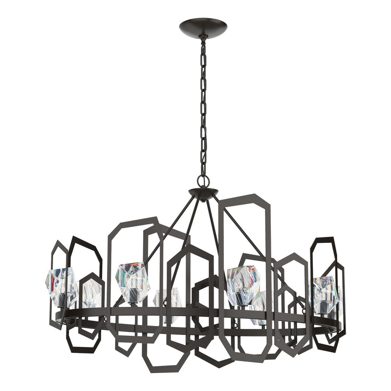 Hubbardton Forge 105020-SKT-14-CR Eight Light Chandelier, Oil Rubbed Bronze