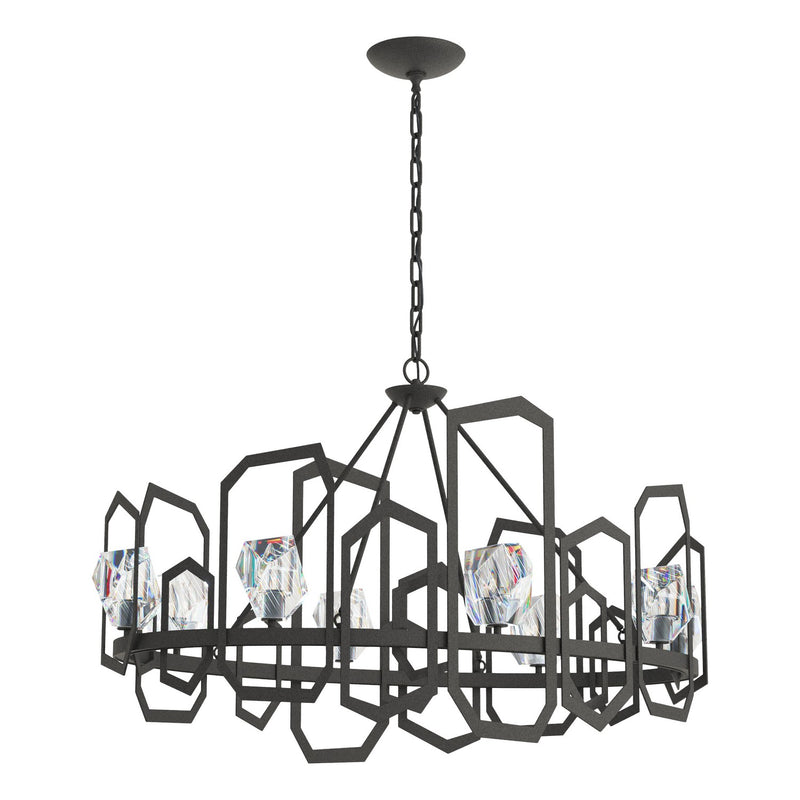 Hubbardton Forge 105020-SKT-20-CR Eight Light Chandelier, Natural Iron