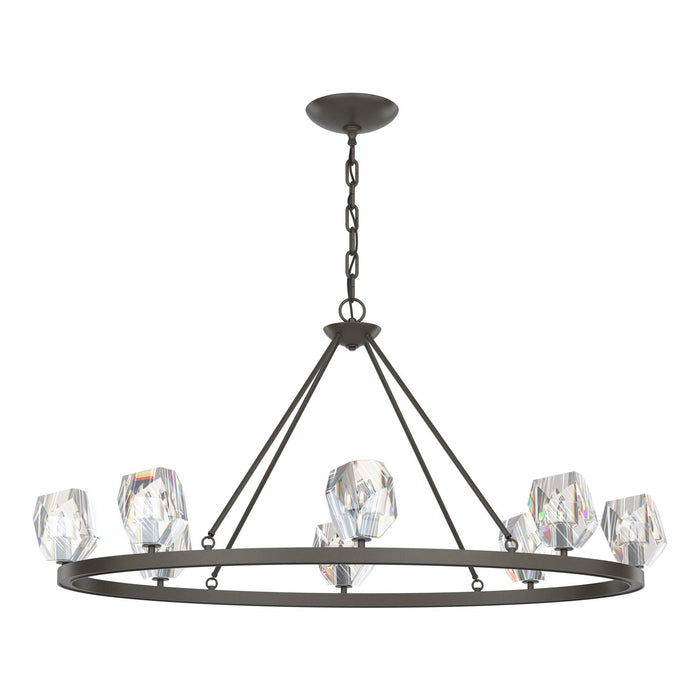 Hubbardton Forge 105021-SKT-07-CR Eight Light Chandelier, Dark Smoke