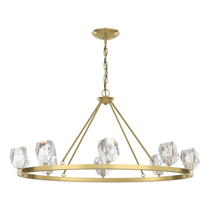 Hubbardton Forge 105021-SKT-86-CR Eight Light Chandelier, Modern Brass