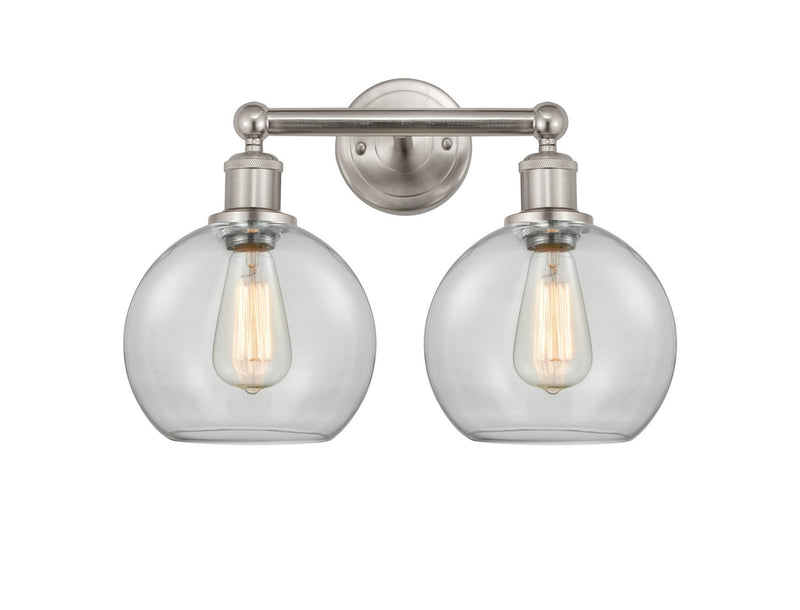 Innovations 616-2W-SN-G122-8 Two Light Bath Vanity, Satin Nickel