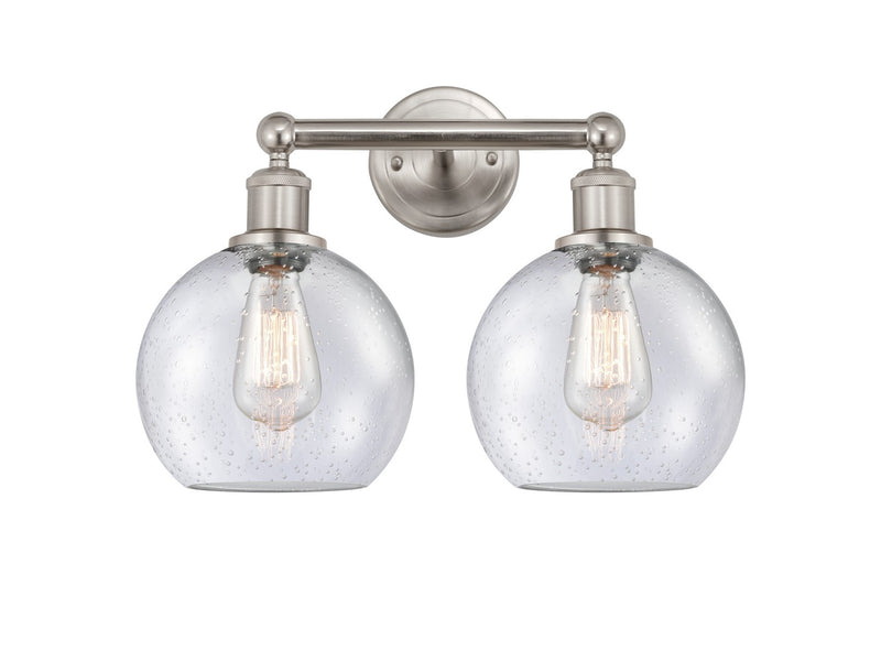 Innovations 616-2W-SN-G124-8 Two Light Bath Vanity, Satin Nickel