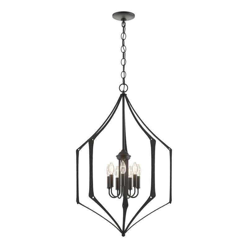 Hubbardton Forge 105025-SKT-10-10 Seven Light Chandelier, Black