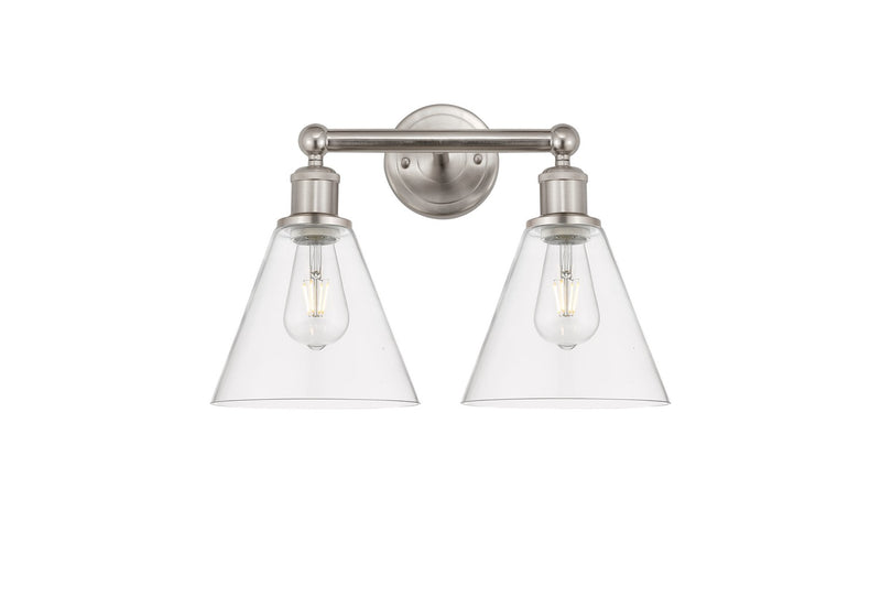 Innovations 616-2W-SN-GBC-82 Two Light Bath Vanity, Satin Nickel