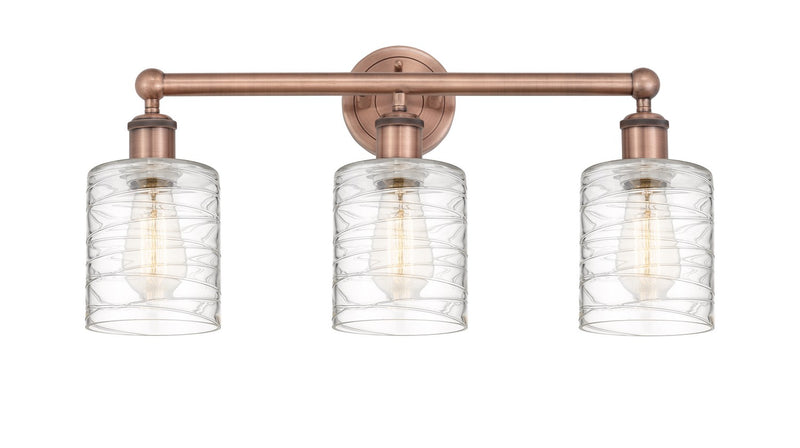 Innovations 616-3W-AC-G1113 Three Light Bath Vanity, Antique Copper