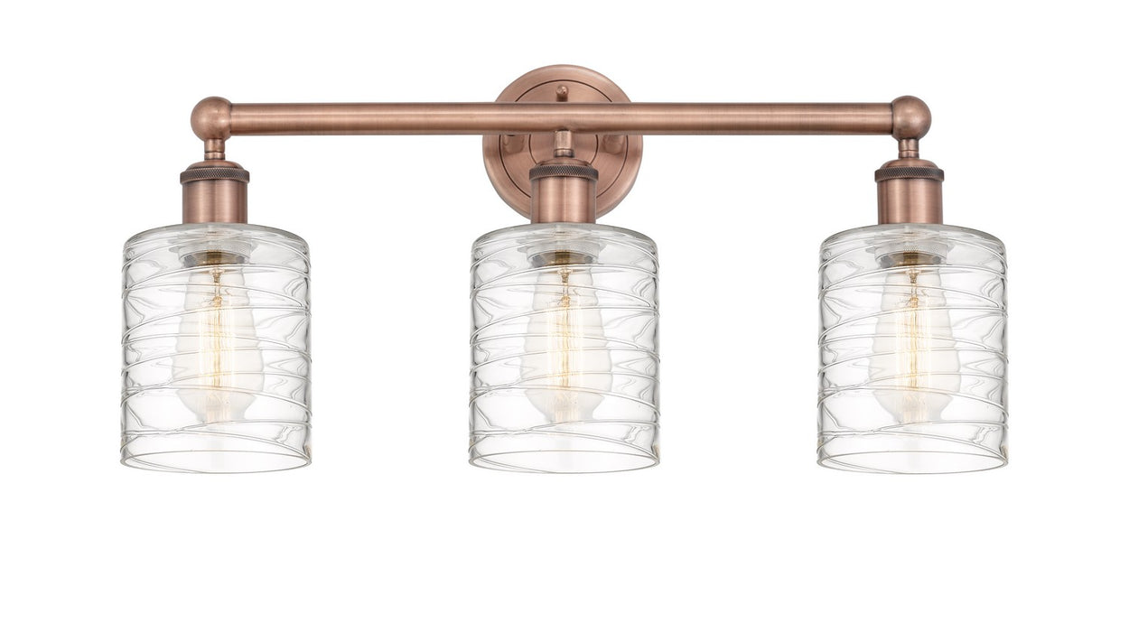 Innovations 616-3W-AC-G1113 Three Light Bath Vanity, Antique Copper