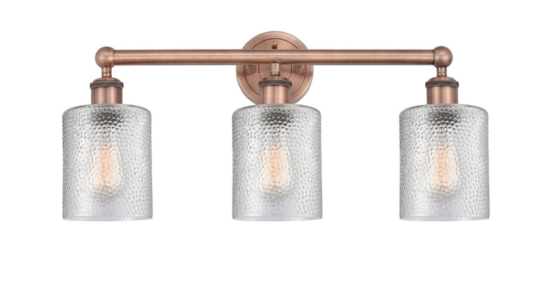 Innovations 616-3W-AC-G112 Three Light Bath Vanity, Antique Copper