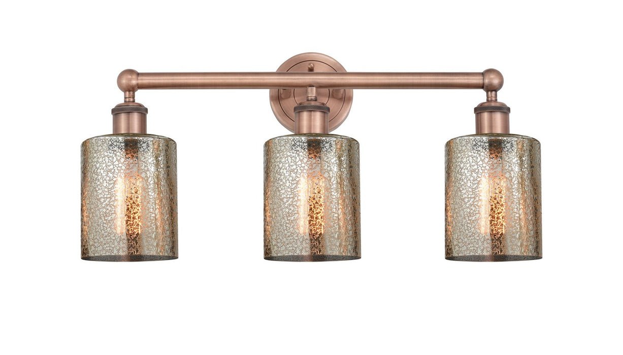 Innovations 616-3W-AC-G116 Three Light Bath Vanity, Antique Copper