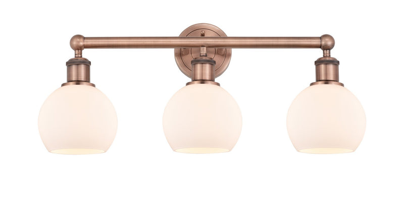 Innovations 616-3W-AC-G121-6 Three Light Bath Vanity, Antique Copper